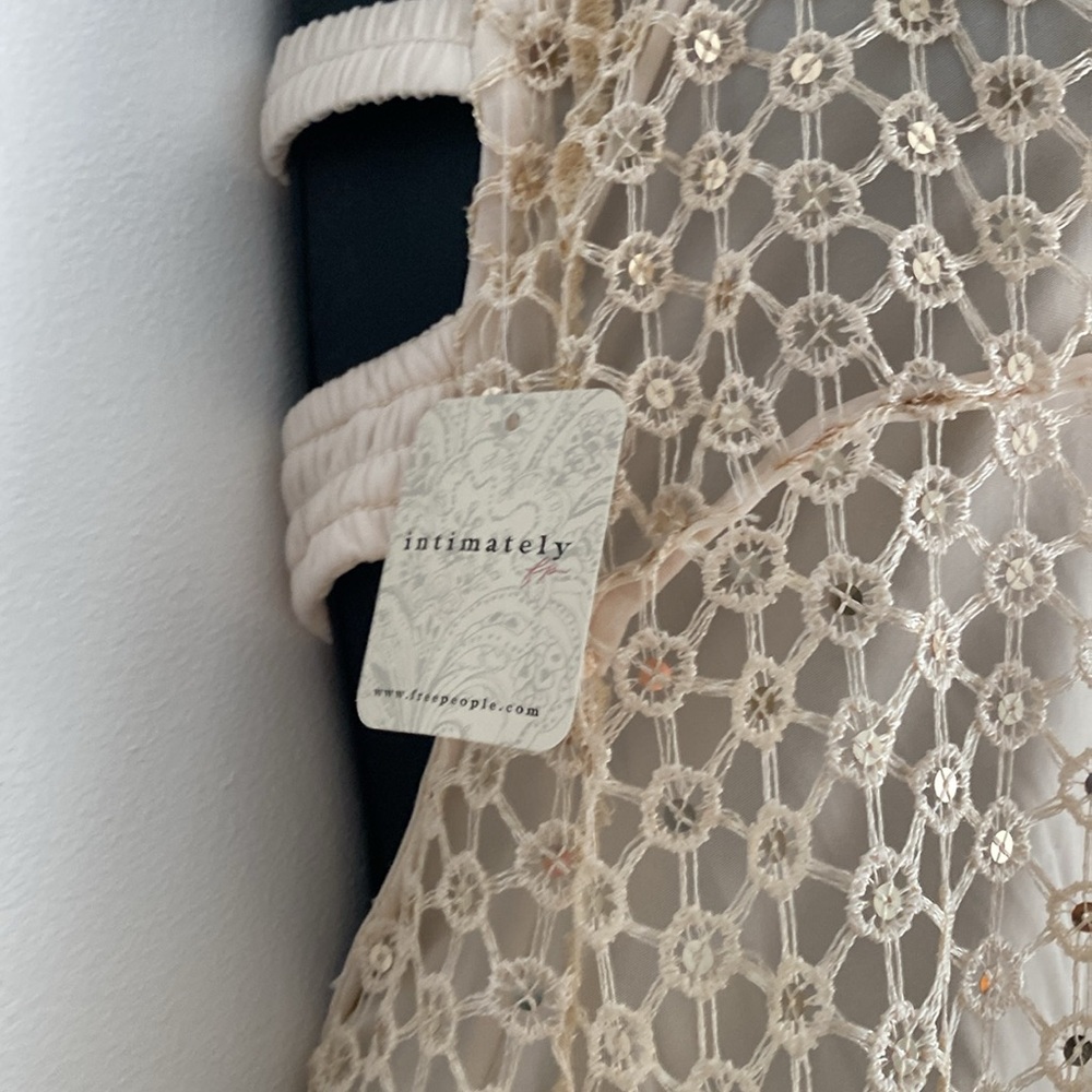 Free People Intimately Crochet Embellished Body Suit Dress Size Small - Picture 10 of 12